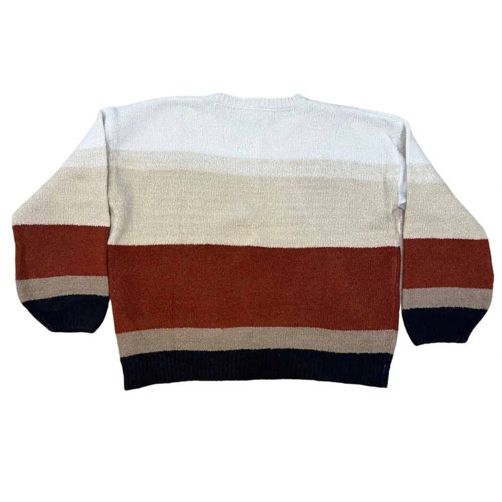 Elan Striped Earth Tones Sweater-Size Small - Picture 2 of 5